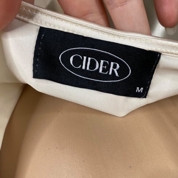 Cider NEW Museum Date Floral Puff Sleeve Satin Bustier Mini Dress SZ M - Picture 9 of 9